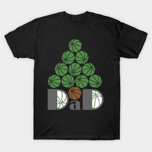 Dad Basketball Christmas Tree T-Shirt